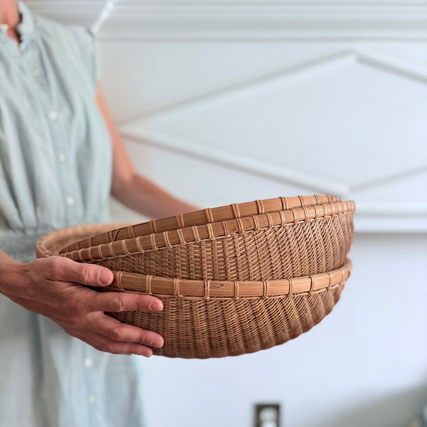 vintage rattan bamboo basket