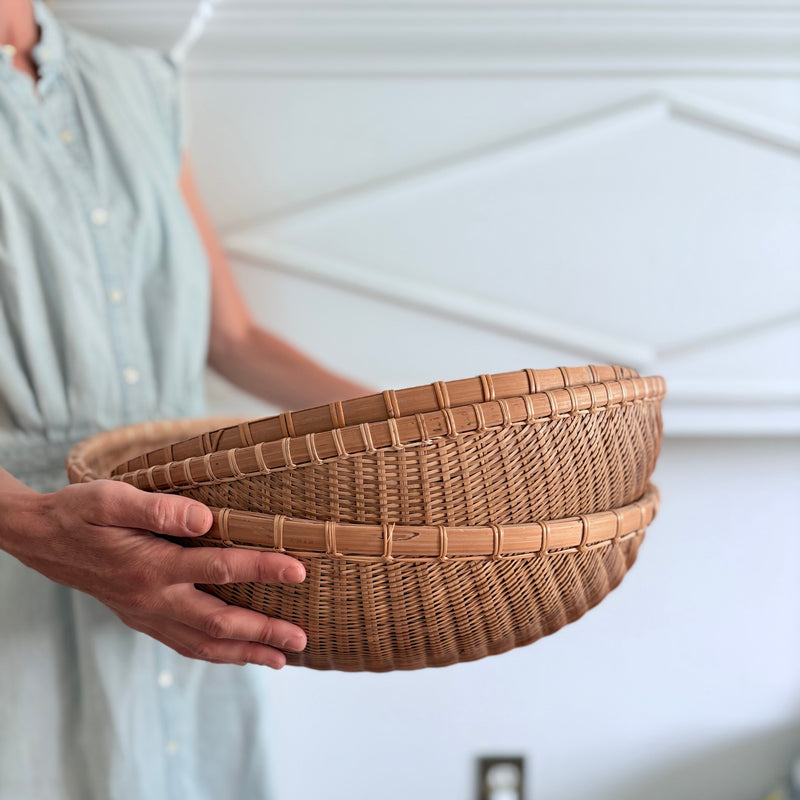 vintage rattan bamboo basket