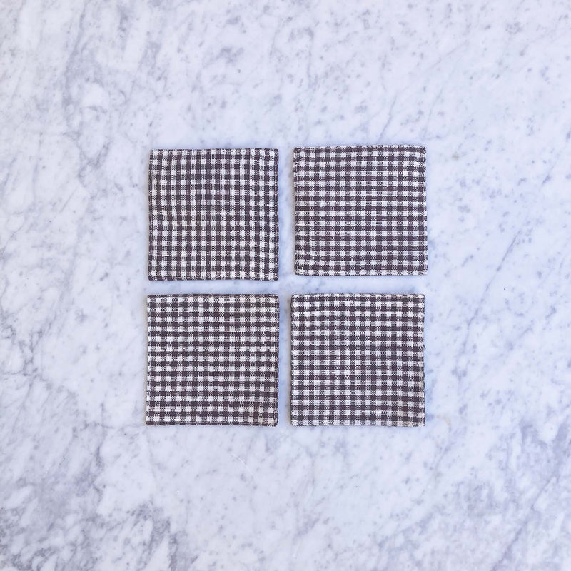 brown plaid coaster