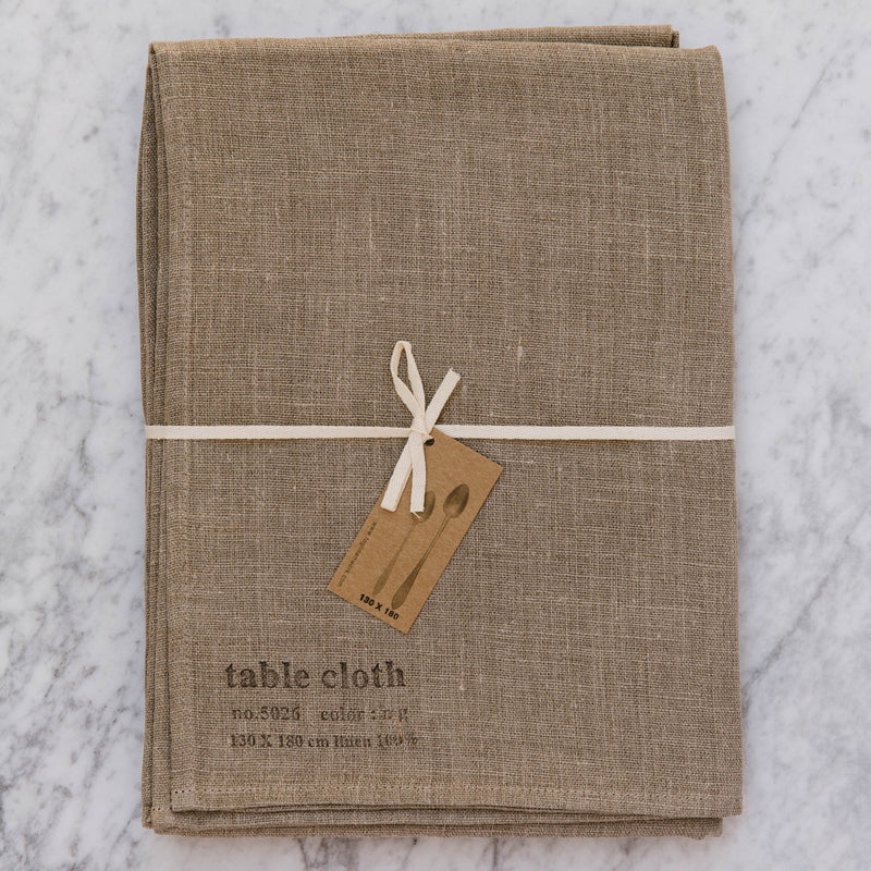 natural linen table cloth